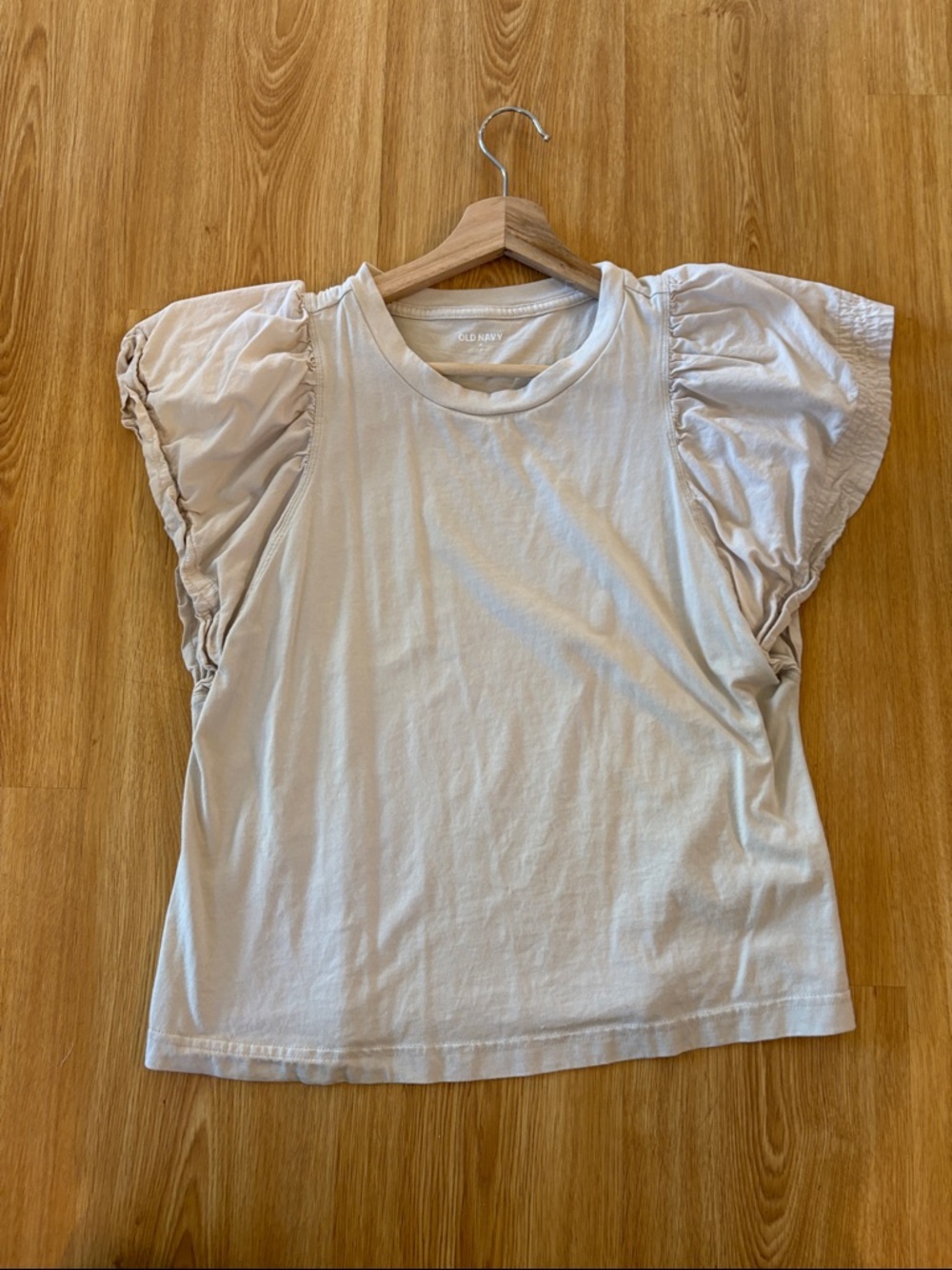Old Navy Puff-Sleeve Tee in Light Cream